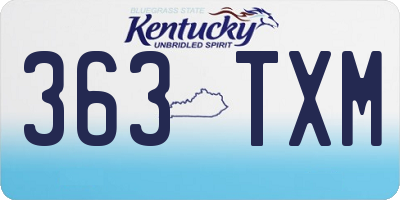 KY license plate 363TXM
