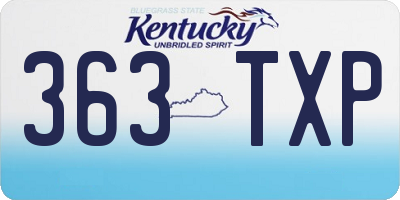 KY license plate 363TXP