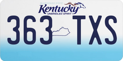 KY license plate 363TXS