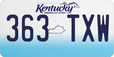 KY license plate 363TXW