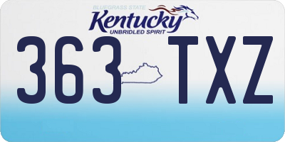 KY license plate 363TXZ
