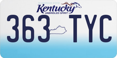 KY license plate 363TYC