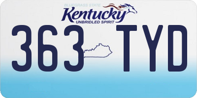 KY license plate 363TYD
