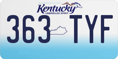 KY license plate 363TYF