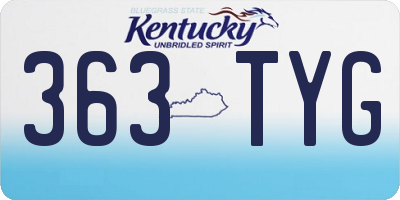 KY license plate 363TYG