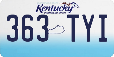 KY license plate 363TYI