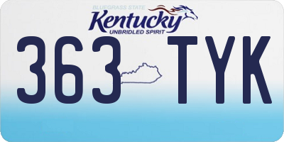 KY license plate 363TYK