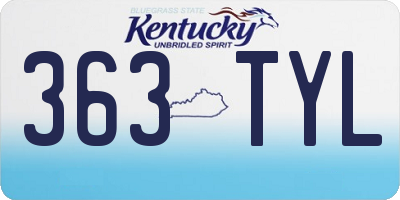 KY license plate 363TYL