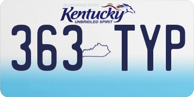 KY license plate 363TYP