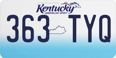 KY license plate 363TYQ