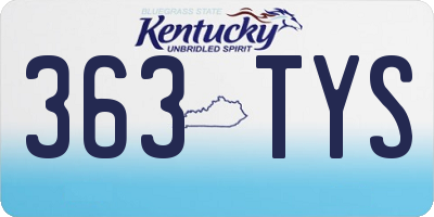 KY license plate 363TYS