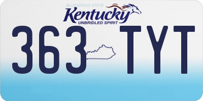 KY license plate 363TYT