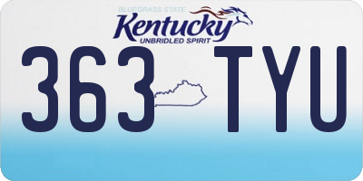 KY license plate 363TYU