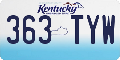 KY license plate 363TYW