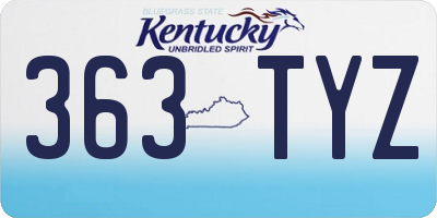 KY license plate 363TYZ