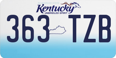 KY license plate 363TZB