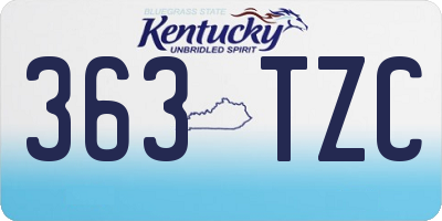 KY license plate 363TZC