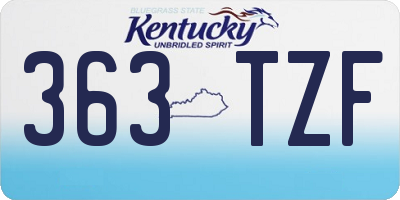 KY license plate 363TZF