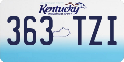 KY license plate 363TZI