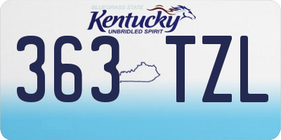 KY license plate 363TZL