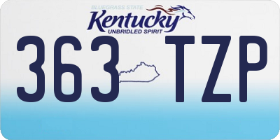 KY license plate 363TZP