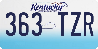 KY license plate 363TZR