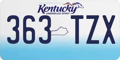KY license plate 363TZX