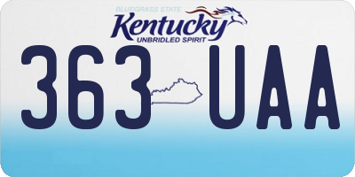KY license plate 363UAA