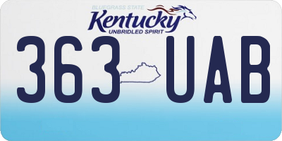 KY license plate 363UAB