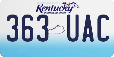 KY license plate 363UAC