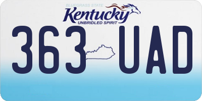 KY license plate 363UAD