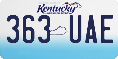 KY license plate 363UAE