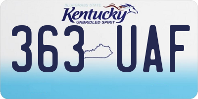 KY license plate 363UAF