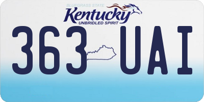 KY license plate 363UAI