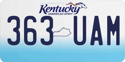 KY license plate 363UAM
