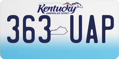 KY license plate 363UAP