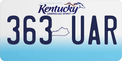 KY license plate 363UAR