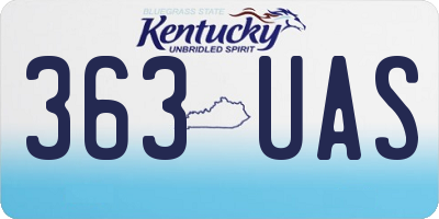 KY license plate 363UAS