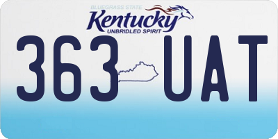 KY license plate 363UAT