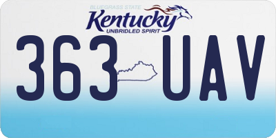 KY license plate 363UAV