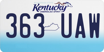 KY license plate 363UAW