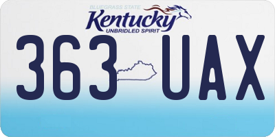 KY license plate 363UAX