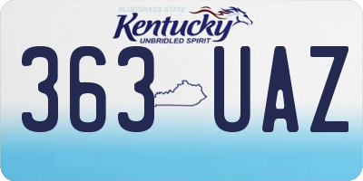 KY license plate 363UAZ