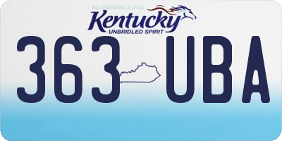 KY license plate 363UBA