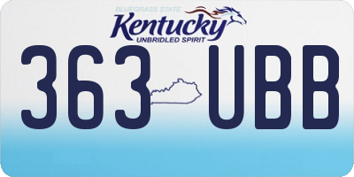 KY license plate 363UBB