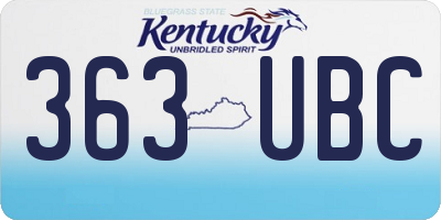 KY license plate 363UBC