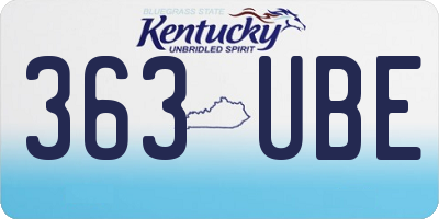 KY license plate 363UBE