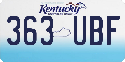KY license plate 363UBF
