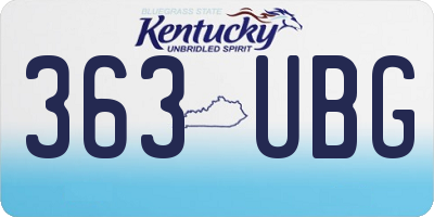 KY license plate 363UBG