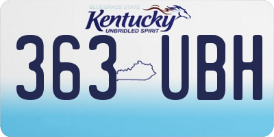 KY license plate 363UBH